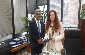 Consul General Shri Lavanya Kumar met Ms. Marina Andreotti, Immigration Head in Milan on 23 September. The Consul General discussed various issues related to Indian nationals and students including expediting their stay and residency permits and thanked the immigration department for the assistance being extended in this regard.